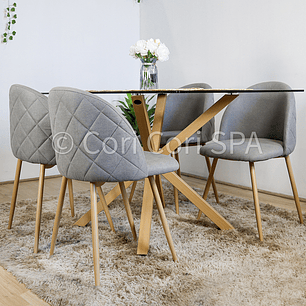 Comedor Madrid 140x80cms + 4 Sillas Bread Lino