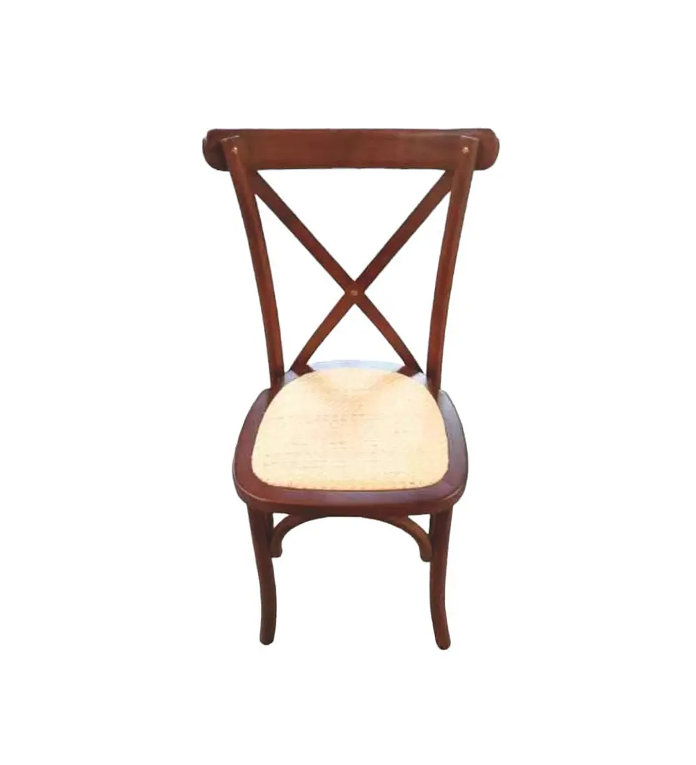 Comedor Eames Vidrio 100cm + 4 Sillas Crossback Madera