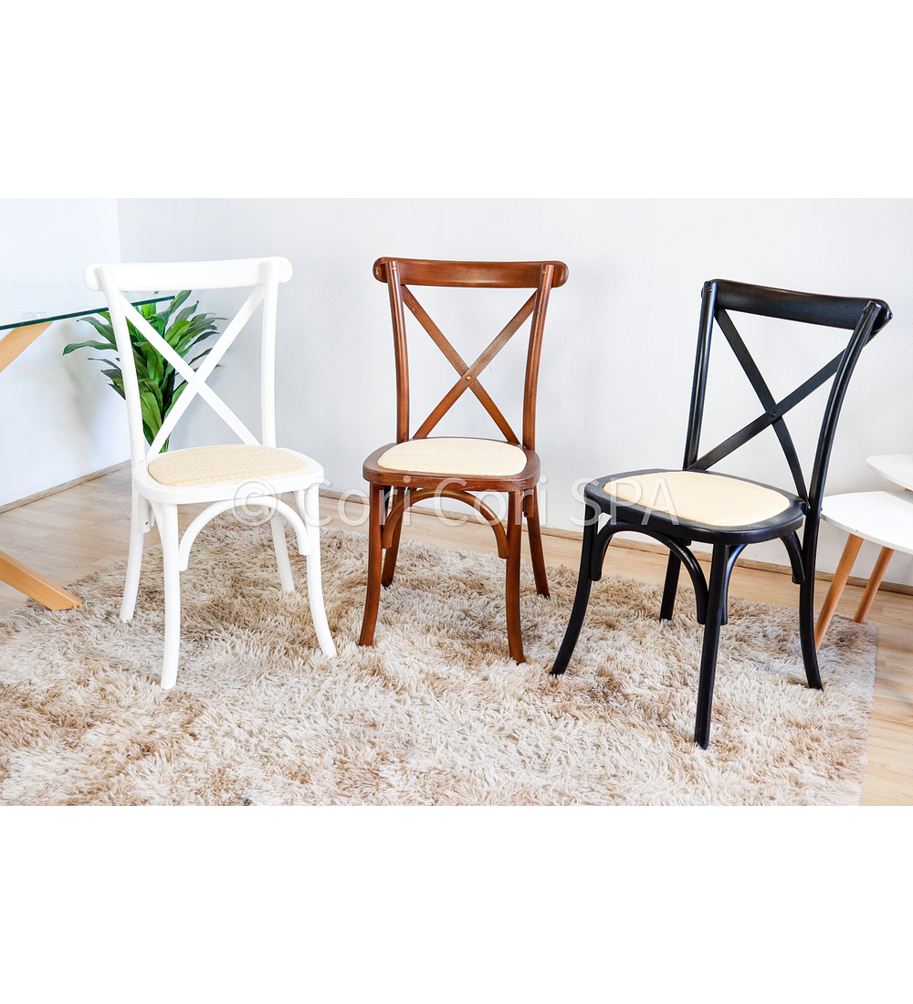 Comedor Industrial 140x90 + 4 Sillas Crossback Madera