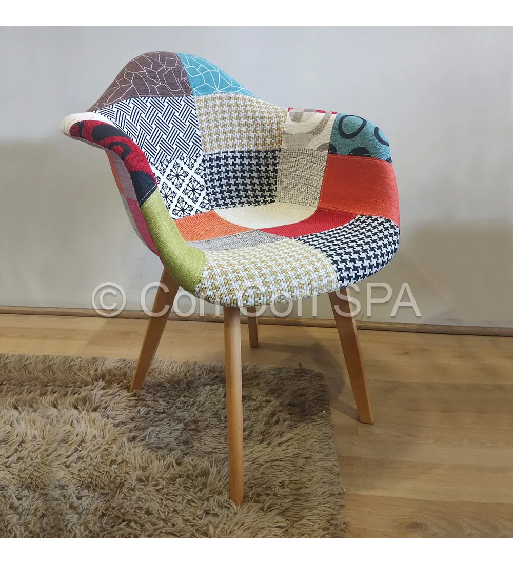 Comedor Medlock 140x90cm + 4 Butacas Patchwork Multicolor