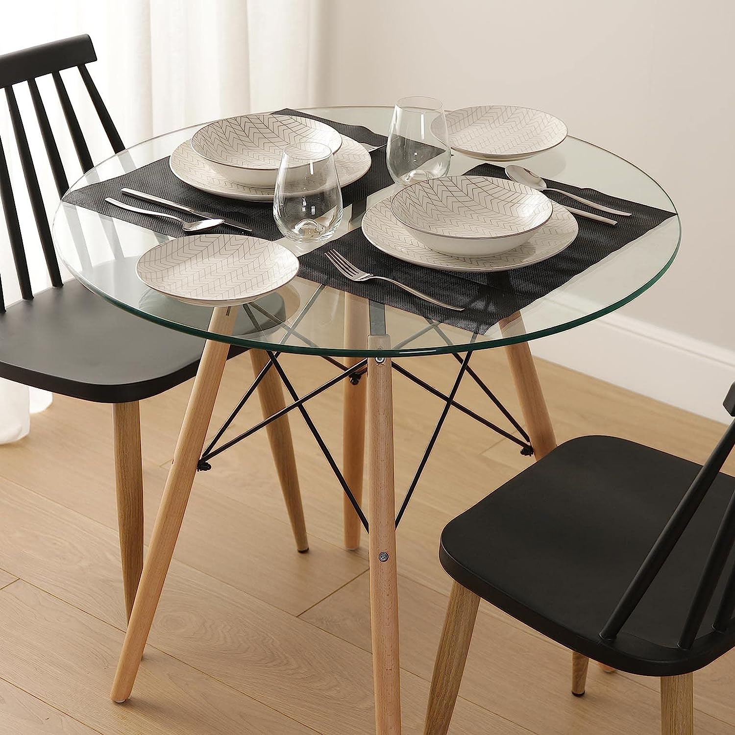 Mesa Eames Vidrio 80cm