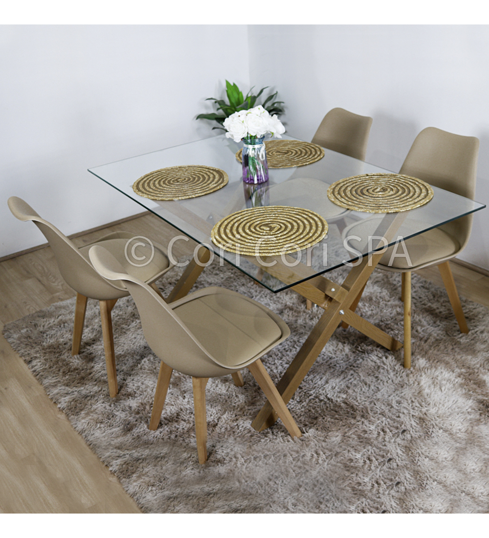 Comedor Medlock 140 x 90cm + 4 Sillas Tulip   