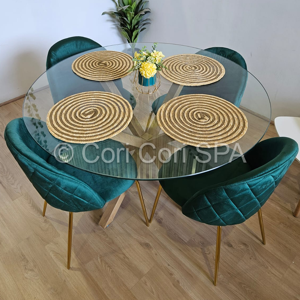 Comedor Warwick 120cm + 4 Sillas Bread Gold  4