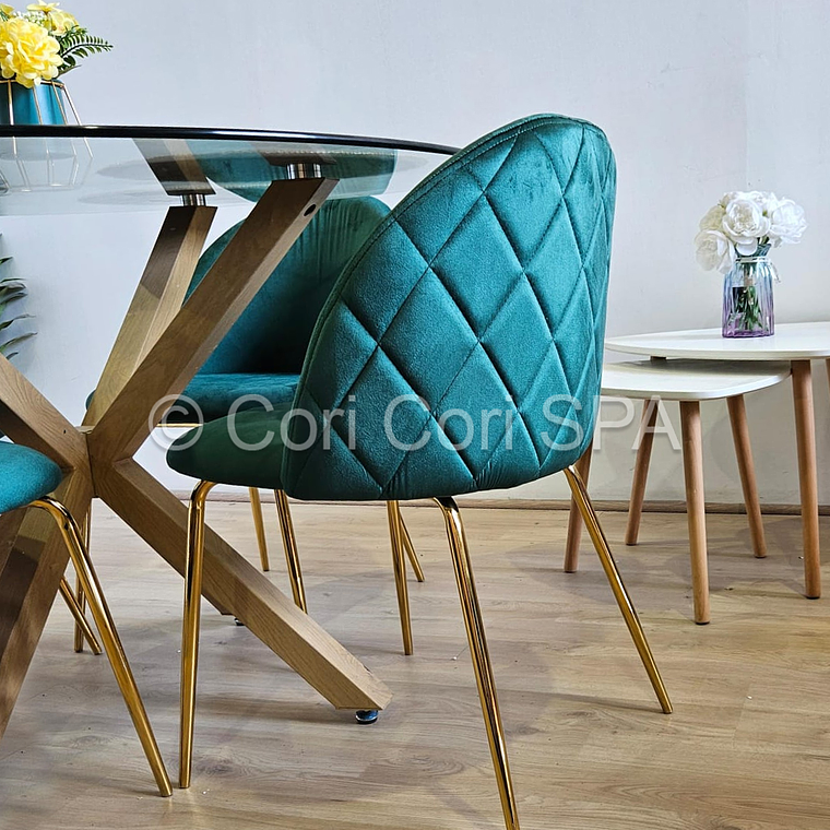 Comedor Warwick 120cm + 4 Sillas Bread Gold  5