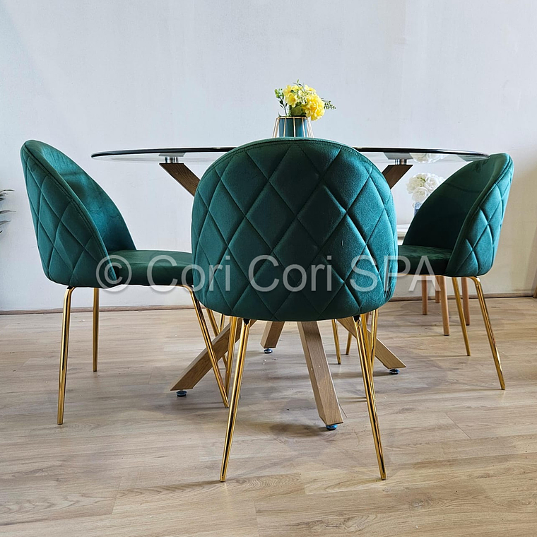 Comedor Warwick 120cm + 4 Sillas Bread Gold  6
