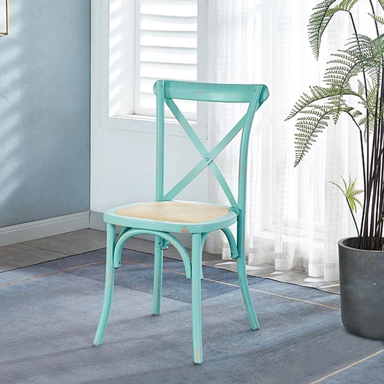 Comedor Warwick 100cm + 4 Sillas Crossback Madera  7