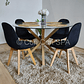 Comedor Warwick 100cm + 4 Silla Capitonné Velvet  - Miniatura 4