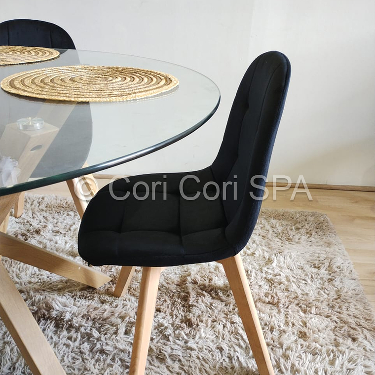 Comedor Warwick 100cm + 4 Silla Capitonné Velvet  5