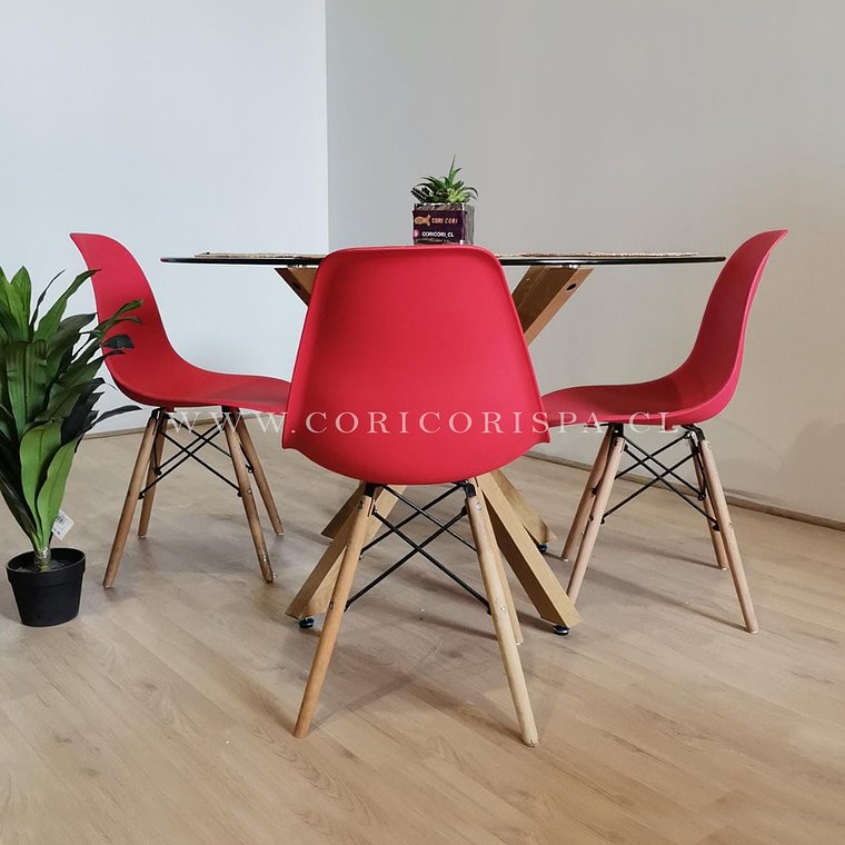 Comedor Warwick 100cm  + 4 Sillas Eames  4