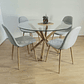 Comedor Warwick 100cm + 4 Sillas Scoop Lino - Miniatura 3