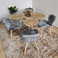 Comedor Warwick 100cm + 4 Sillas Mariposa Velvet  - Miniatura 3
