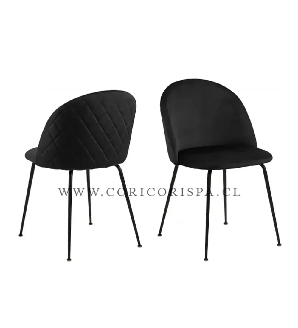 Comedor Warwick 100cms + Sillas Black Velvet Fine