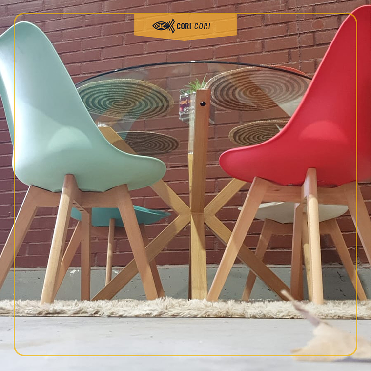 Comedor Warwick 100 cms + 4 Sillas Tulip 7