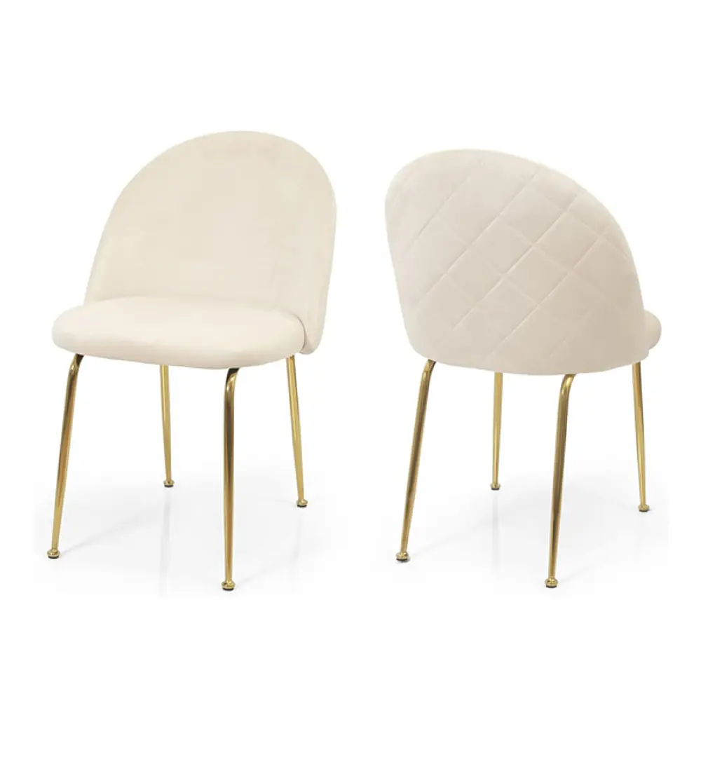Comedor Rubi Gold 160x80cms  + 6 Sillas Bread Gold Velvet