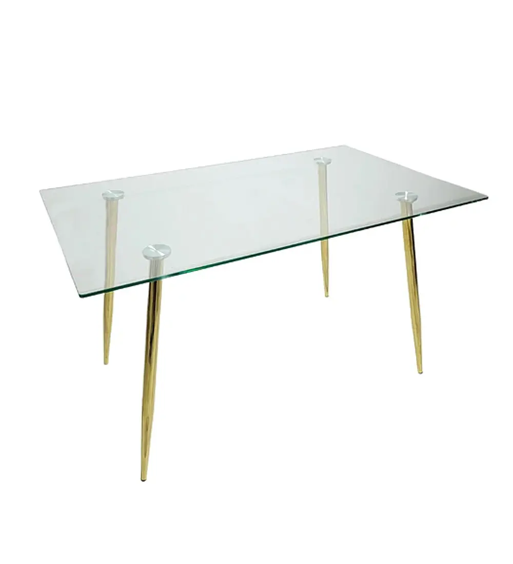 Mesa de Vidrio Rubi Gold 130x80cm