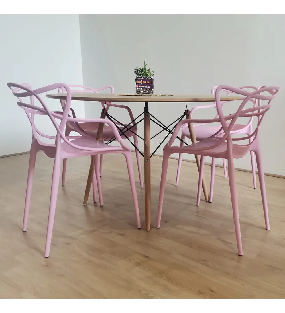 Comedor Mesa Wood 100cms + 4 Sillas Master 