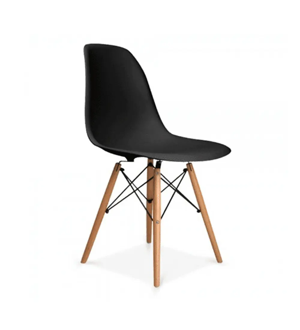 Comedor Mesa Wood 100cm + 4 Sillas Eames