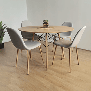 Comedor Mesa Wood 100cm +  4 Sillas Scoop 