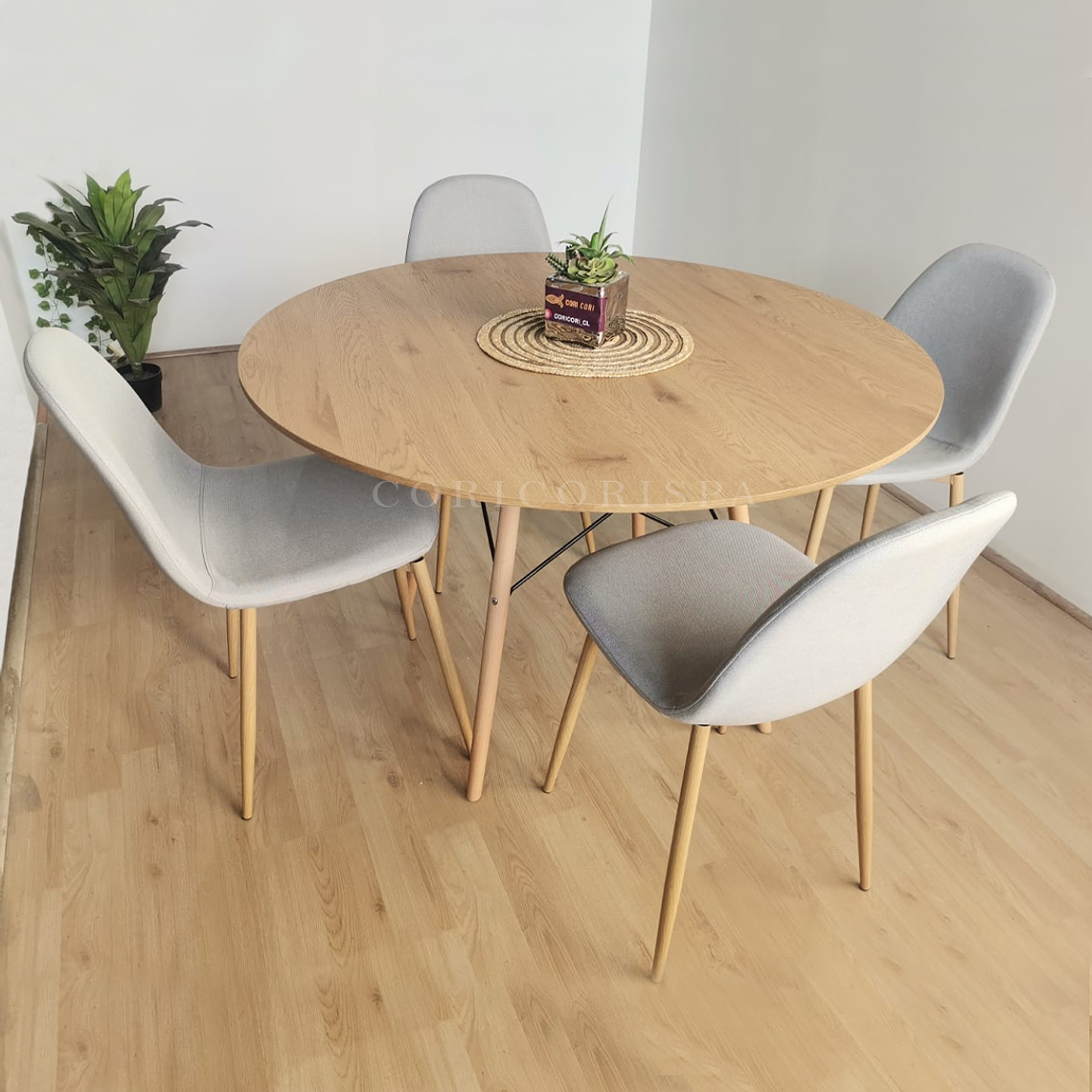 Comedor Mesa Wood 100cm +  4 Sillas Scoop  2