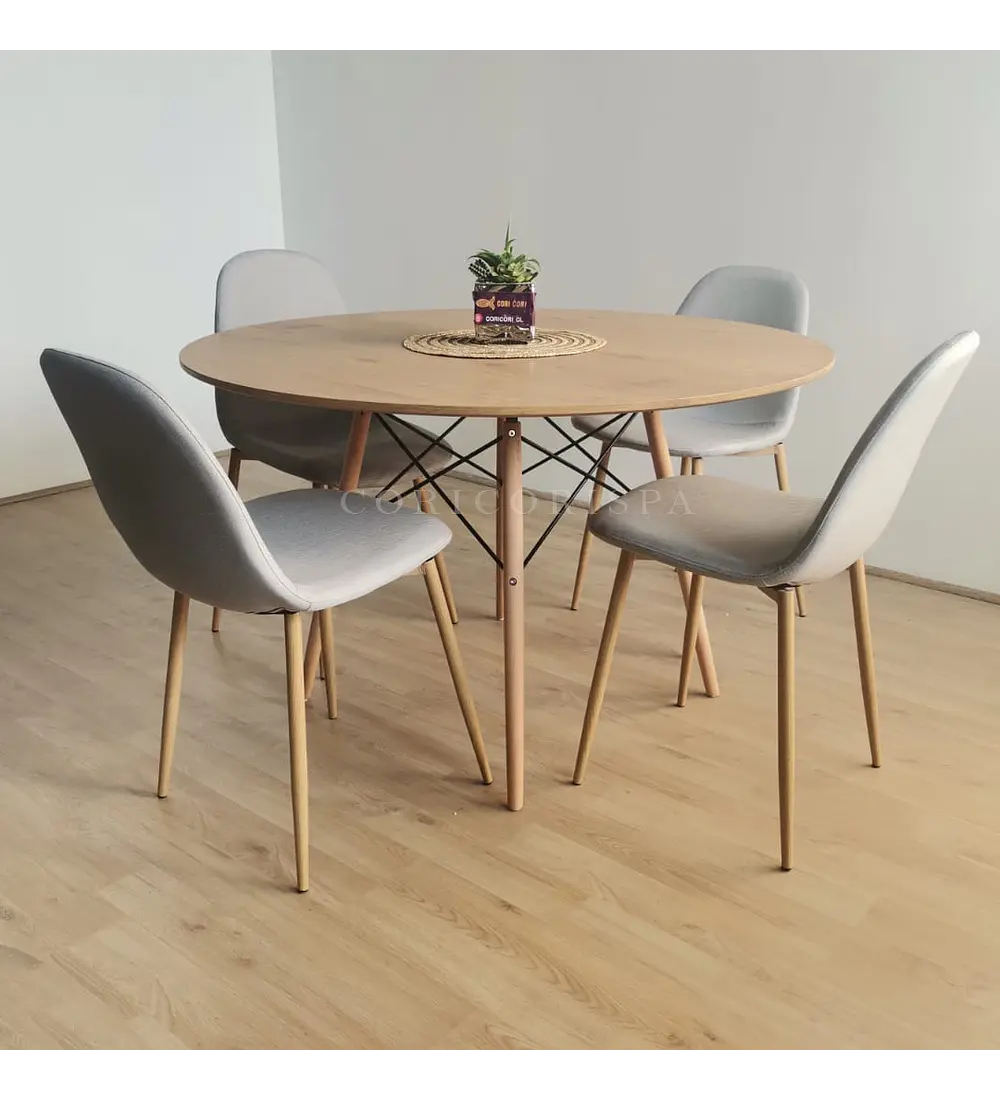 Comedor Mesa Wood 100cm +  4 Sillas Scoop 
