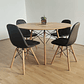Comedor Mesa Wood 100cm + 4 Sillas Capitonne Eames Ecocuero - Miniatura 1