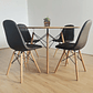 Comedor Mesa Wood 100cm + 4 Sillas Capitonne Eames Ecocuero - Miniatura 3