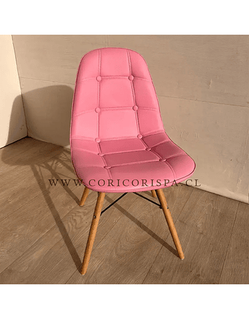 Comedor Wood 100cm + 4 sillas Capitonné