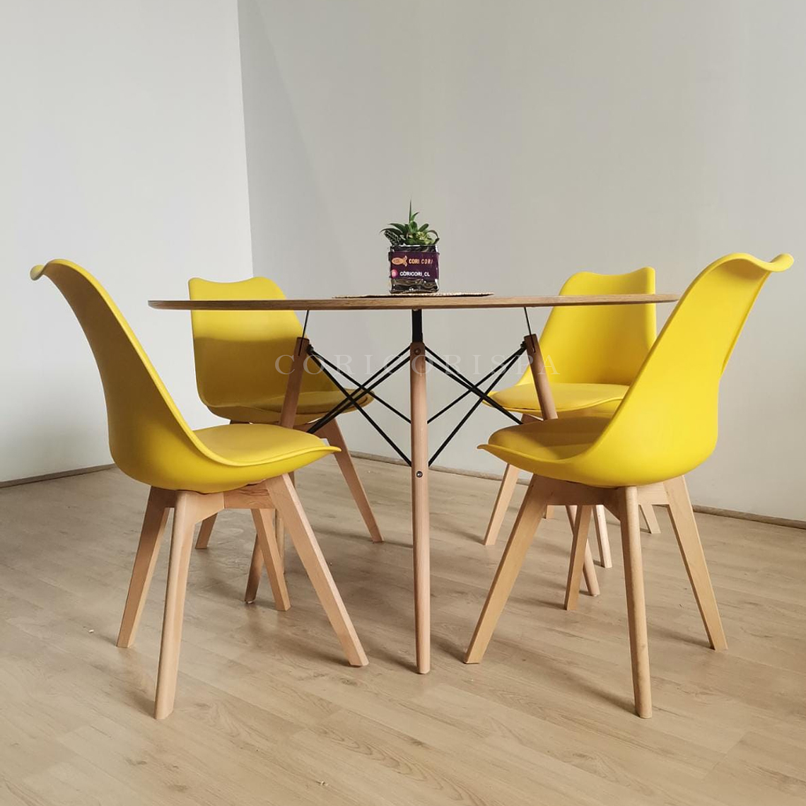 Comedor Mesa Wood 100cm + 4 Sillas Tulip   6