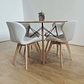 Comedor Mesa Wood 100cm + 4 Sillas Mariposa Ecocuero Wood - Miniatura 2