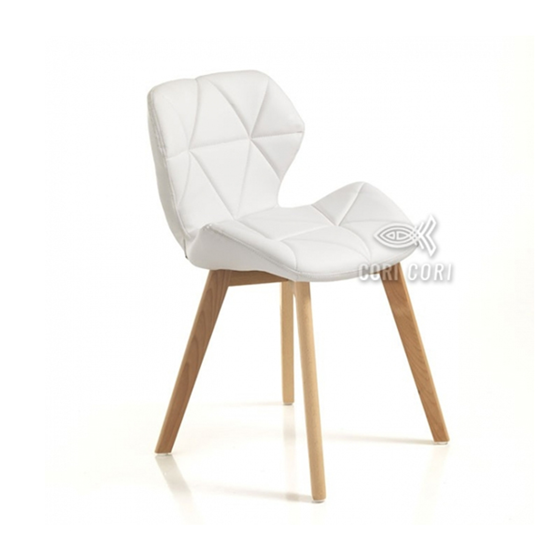 Comedor Mesa Wood 100cm + 4 Sillas Mariposa Ecocuero Wood 4