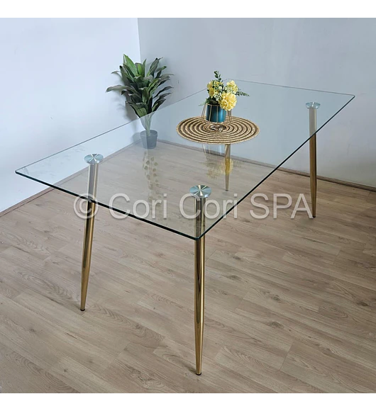 Mesa de Vidrio Rubi Gold 160x80cm