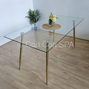 Mesa de Vidrio Rubi Gold 160x80cm