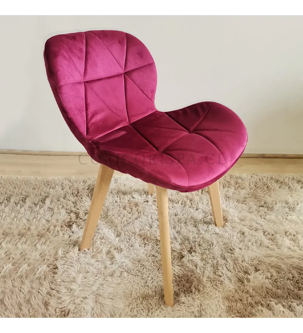 Comedor Rubi Gold 160x80cms + 6 Sillas Mariposa Velvet