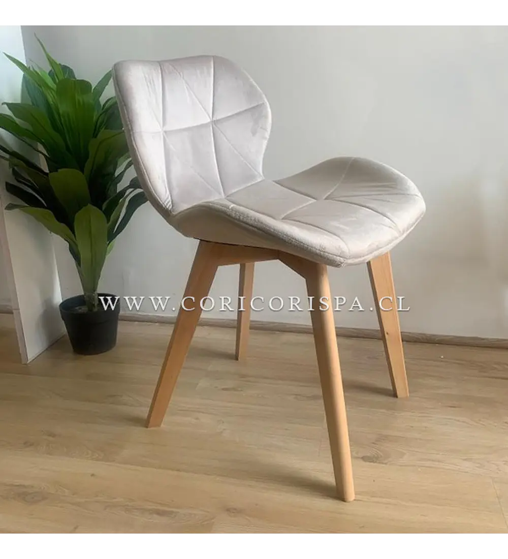 Comedor Rubi Gold 160x80cms + 6 Sillas Mariposa Velvet