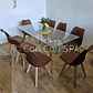 Comedor Rubi Gold 160x80cms  + 8 Sillas Tulip - Miniatura 2