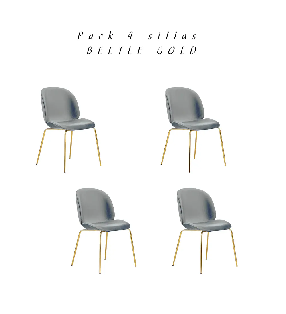 Pack 4 Sillas Beetle Gold