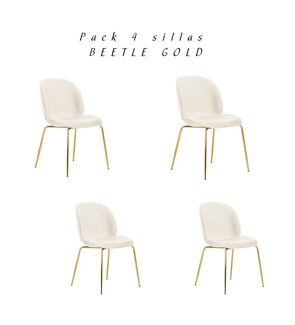 Pack 4 Sillas Beetle Gold