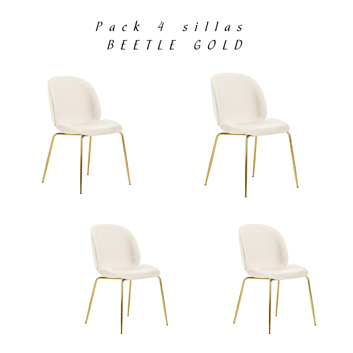 Pack 4 Sillas Beetle Gold 6