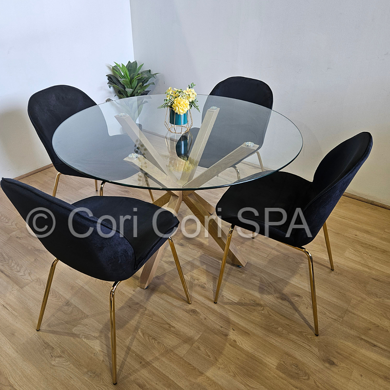 Comedor Warwick 120cm + 4 Sillas Beetle 5