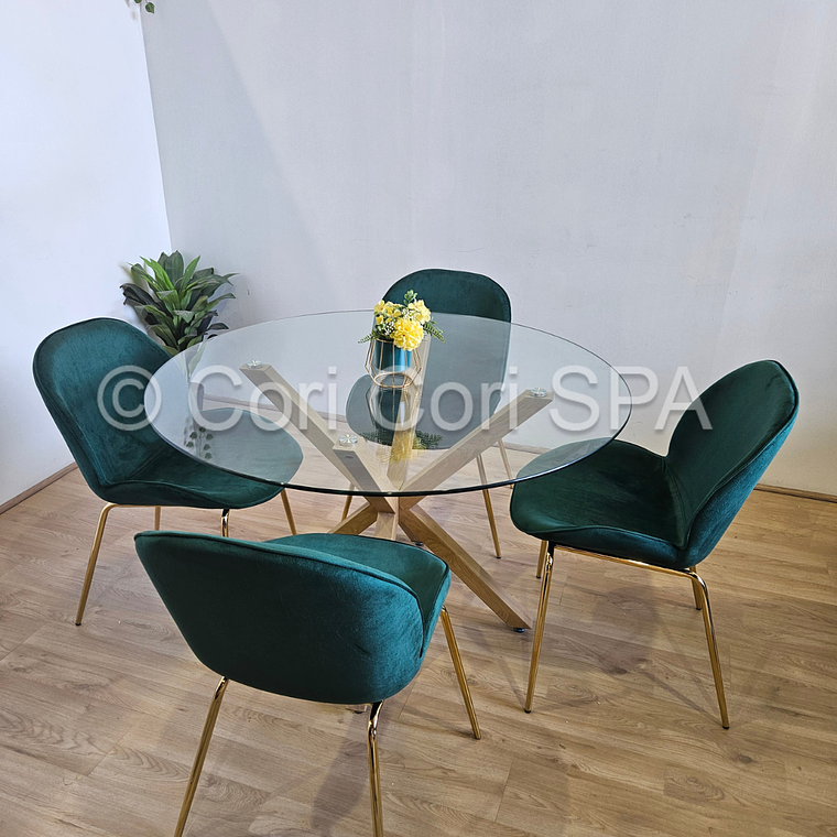 Comedor Warwick 120cm + 4 Sillas Beetle 7