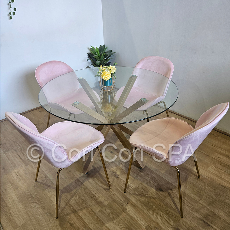 Comedor Warwick 120cm + 4 Sillas Beetle 8