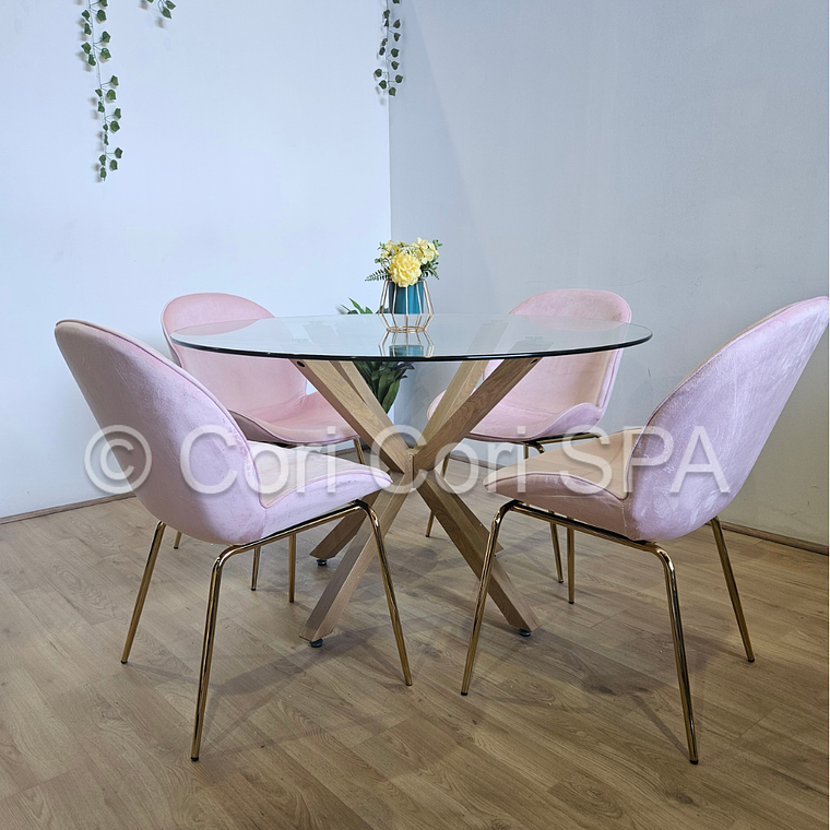 Comedor Warwick 120cm + 4 Sillas Beetle 12
