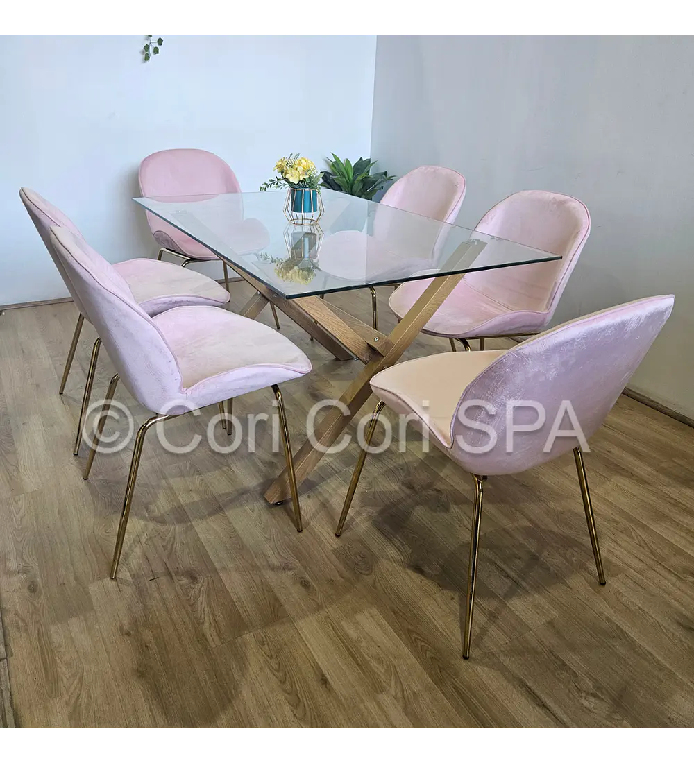 Comedor Medlock 140 x 90cm + 6 Sillas Beetle