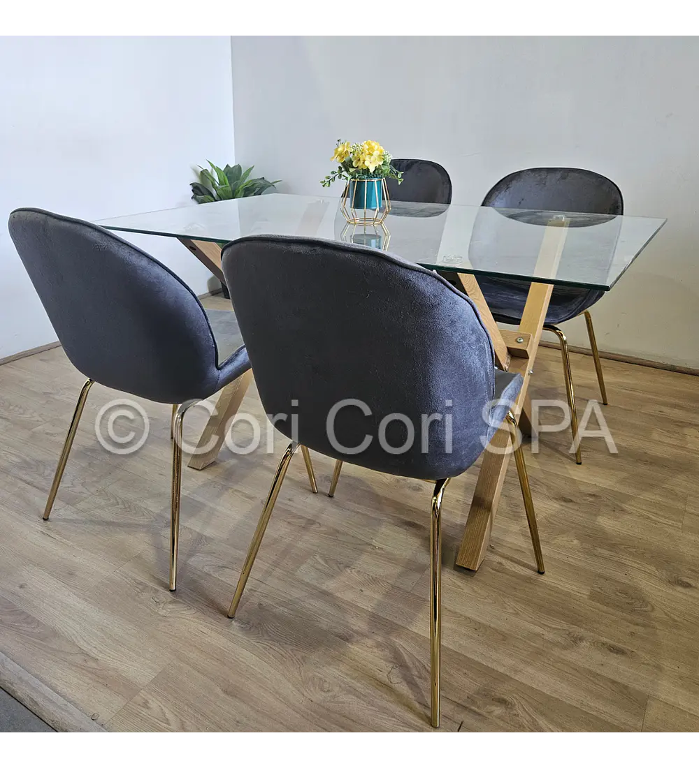 Comedor Medlock 140 x90cm + 4 Sillas Beetle