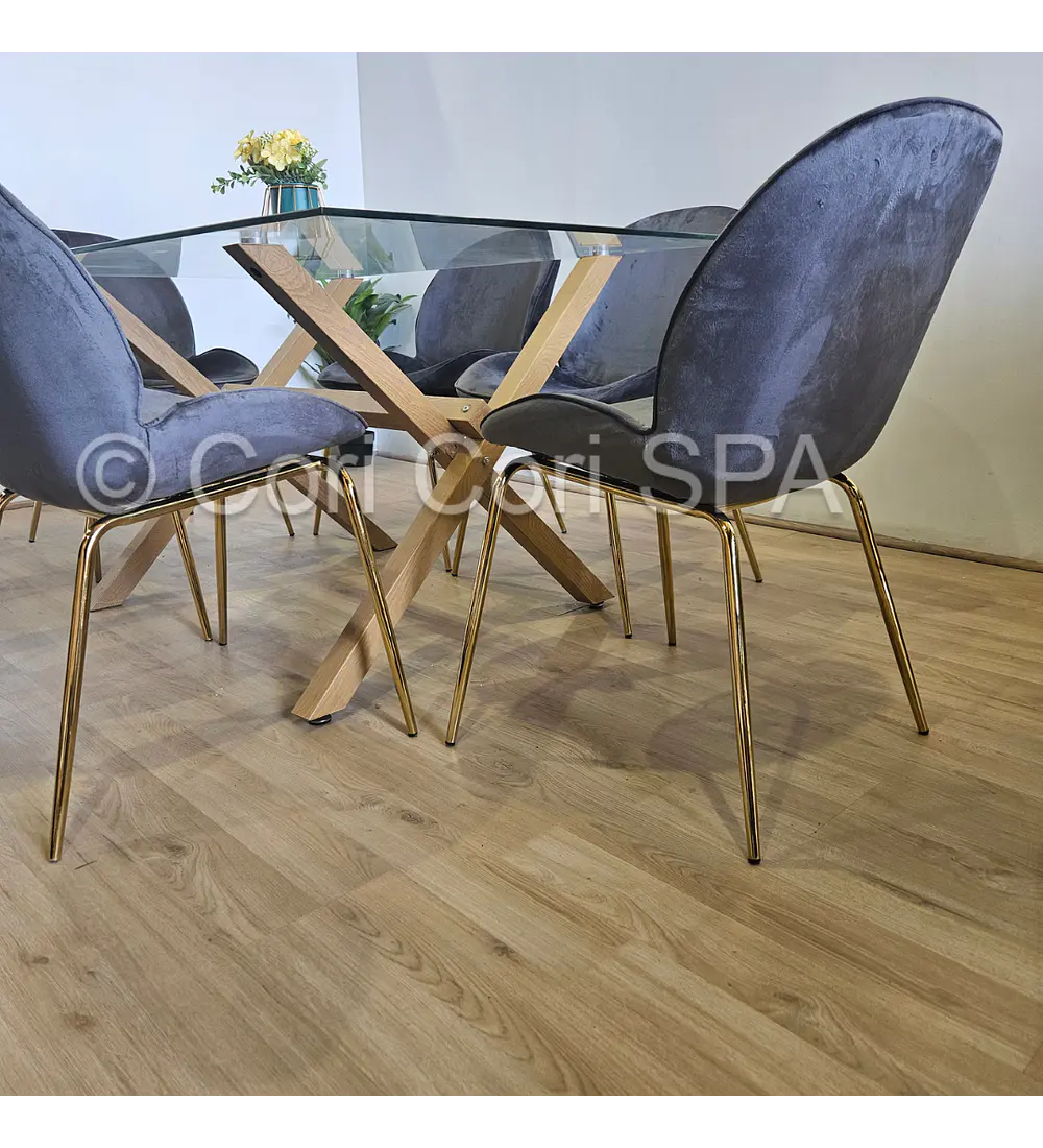 Comedor Medlock 140 x90cm + 4 Sillas Beetle