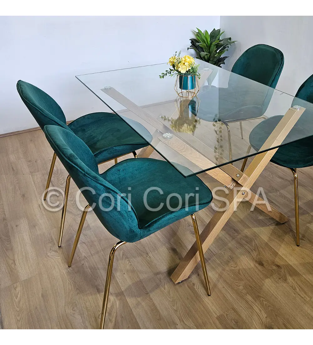 Comedor Medlock 140 x90cm + 4 Sillas Beetle