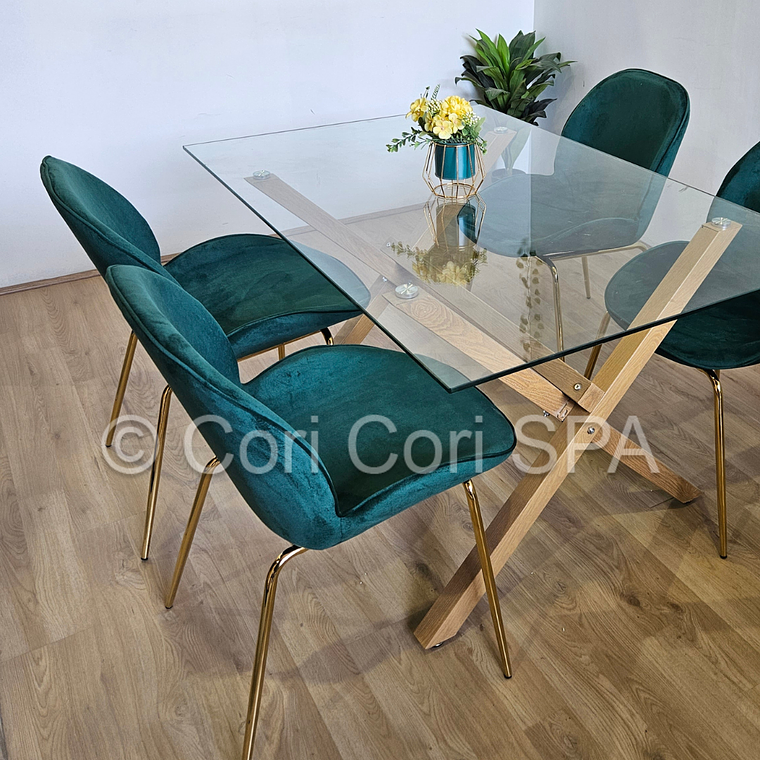 Comedor Medlock 140 x90cm + 4 Sillas Beetle 7