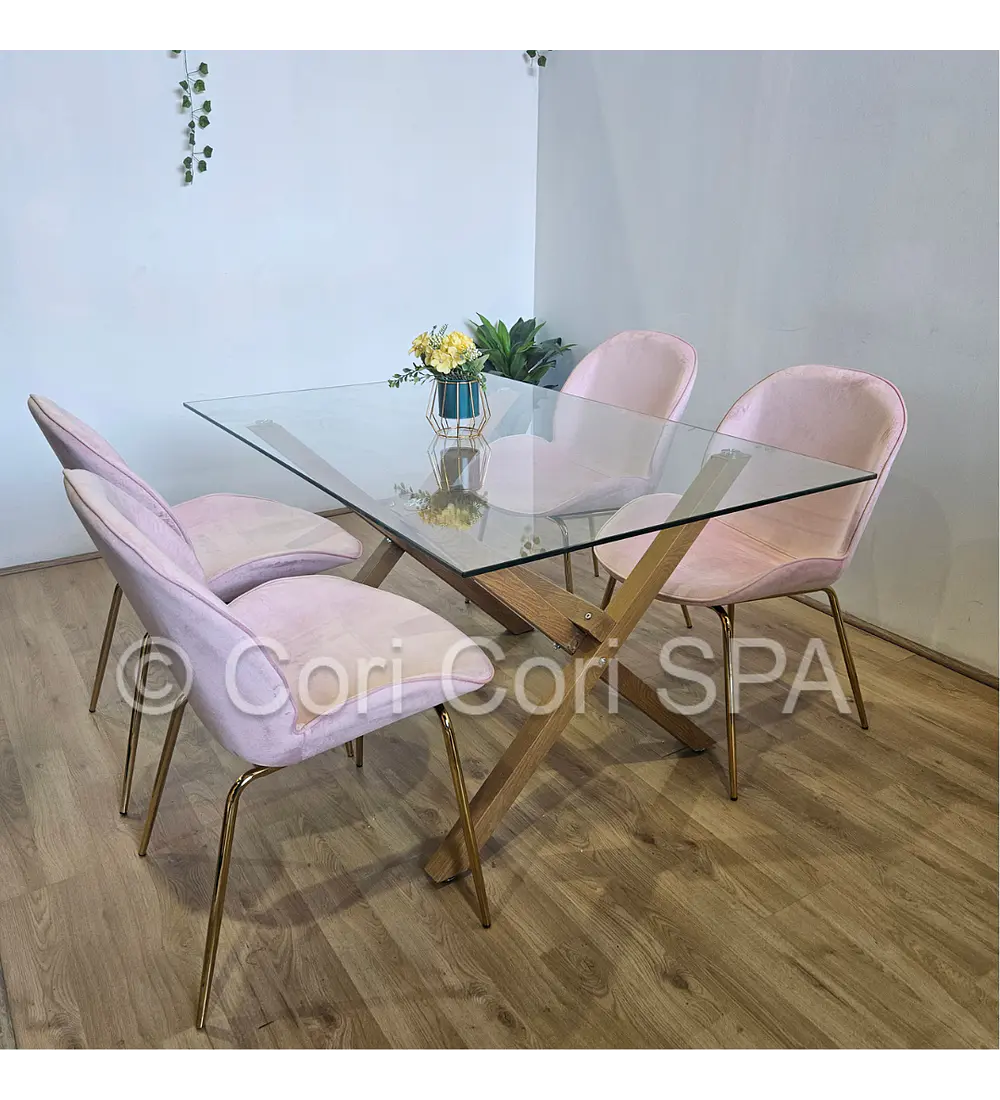 Comedor Medlock 140 x90cm + 4 Sillas Beetle
