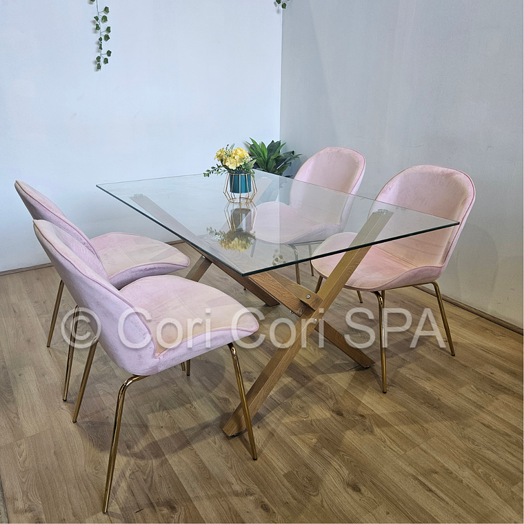 Comedor Medlock 140 x90cm + 4 Sillas Beetle 9
