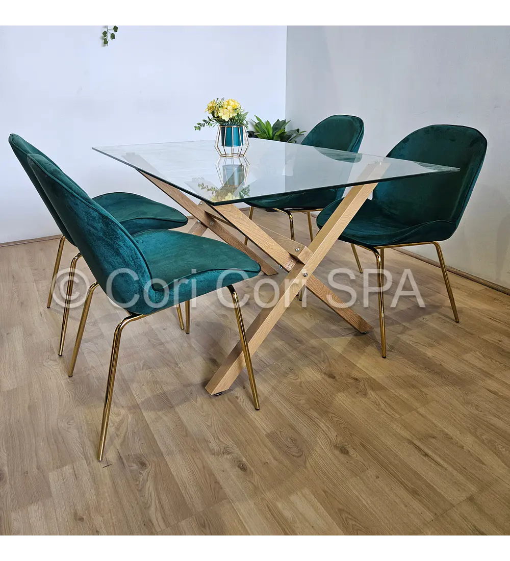 Comedor Medlock 140 x90cm + 4 Sillas Beetle